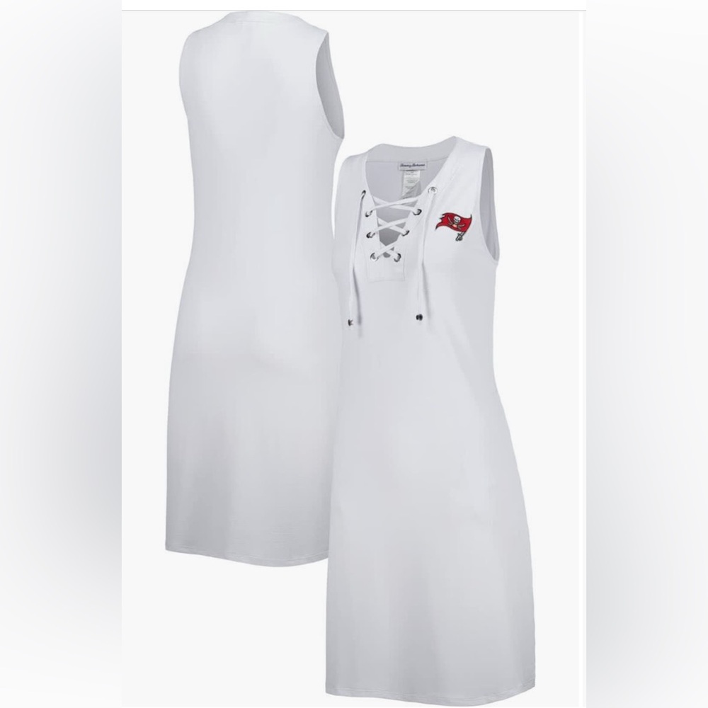 Tommy Bahama white Tampa Bay Buccaneers Island Cays Lace-Up Dress